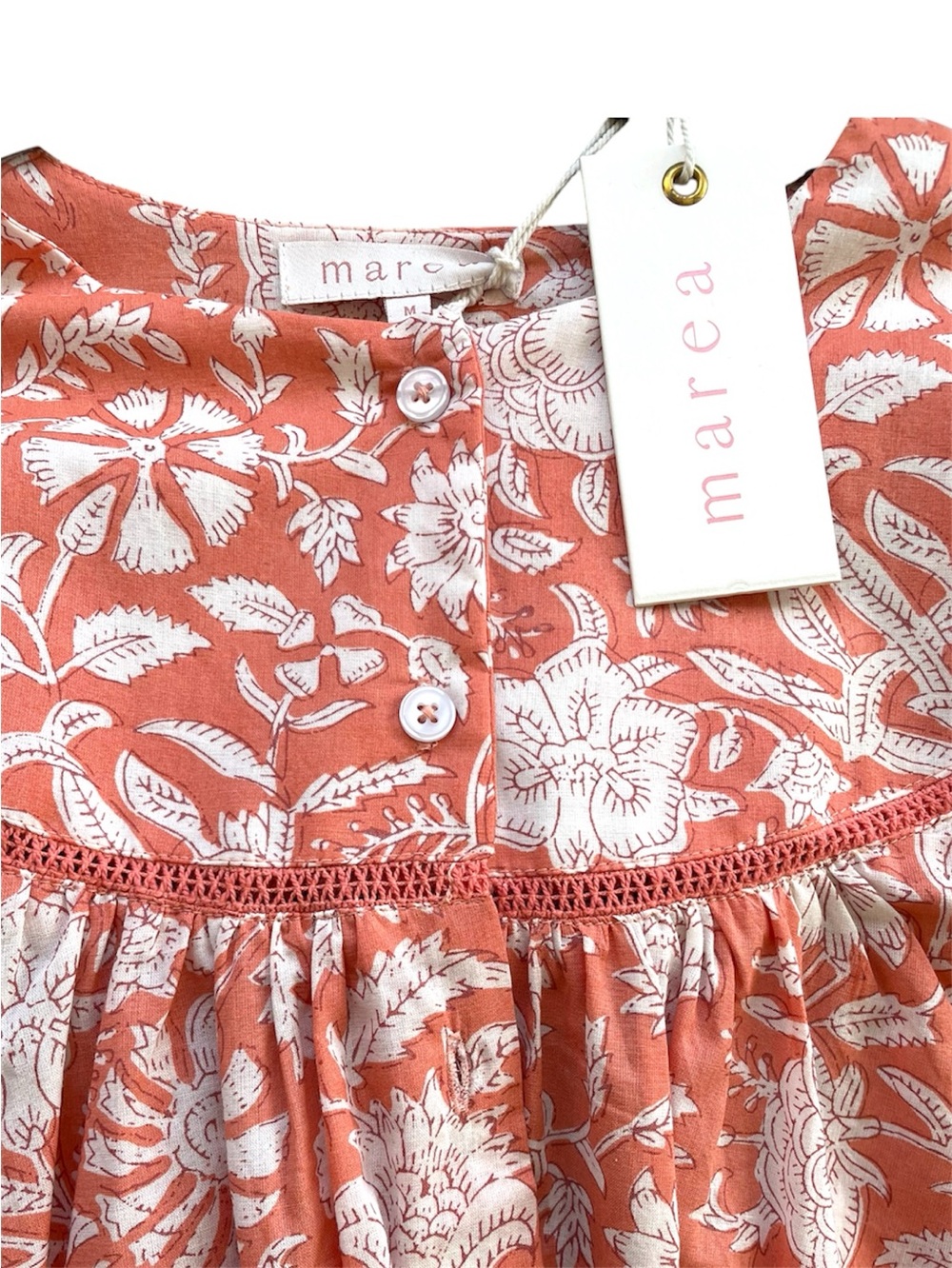 Marea Georgia top, size M, sorbet orange, new with tag, cotton - Picture 5 of 7